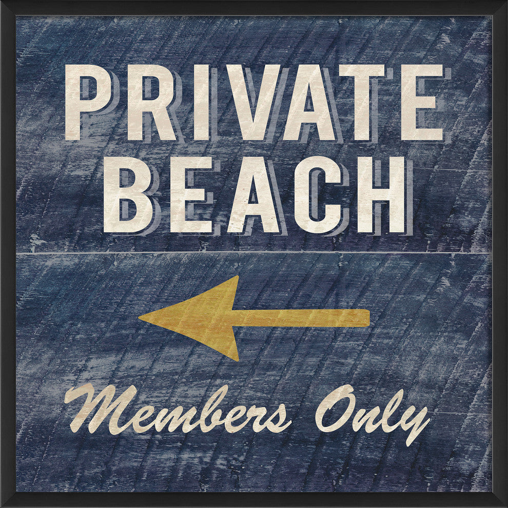 Private Beach Members Only Print, Blue