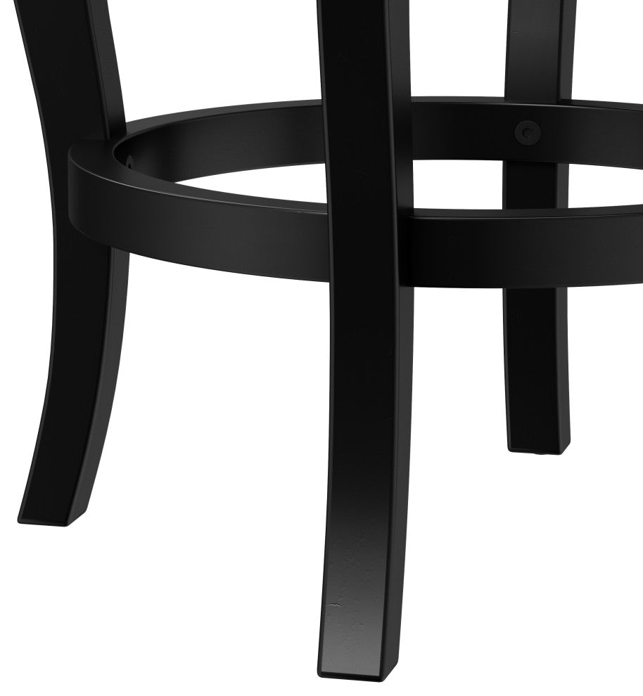 Hillsdale Ellendale Wood Swivel Stool, Curved X-Back, Black, Counter Height