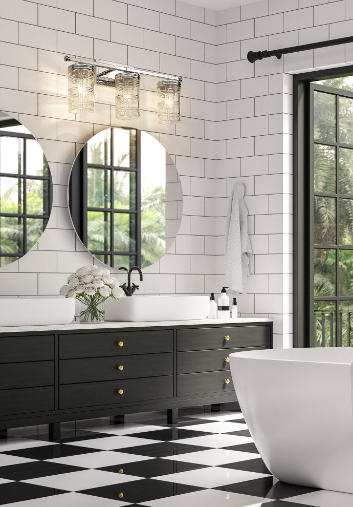 Zlite 344-3V-PN 3-Light Vanity, Clear