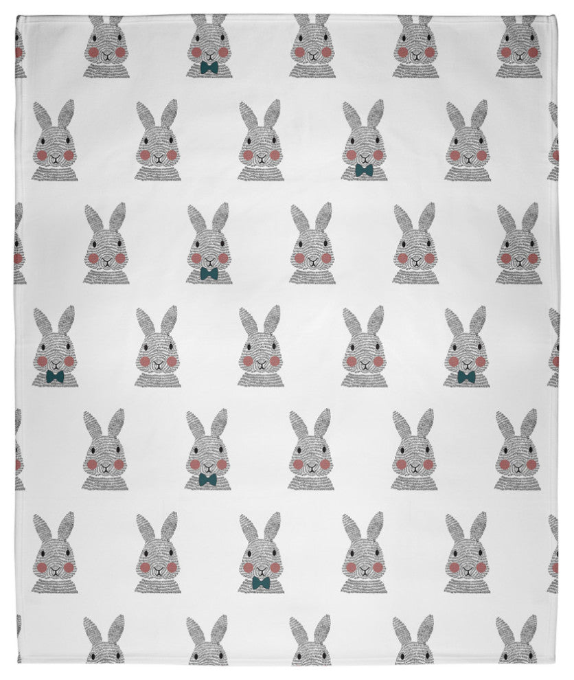 Easter Bunny Fluffle Throw Blanket, Ocean Abyss Green, 60"x80"