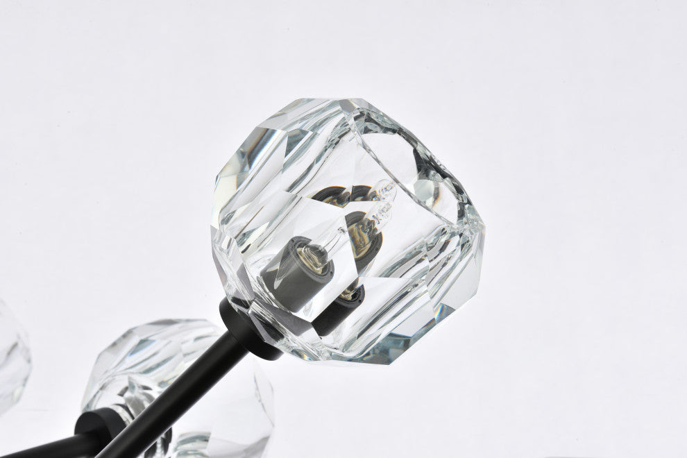 12 Light Pendant, Black