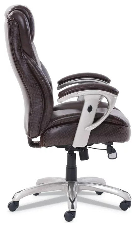 Comfortable Office Chair, Memory Foam Seat With Bonded Leather Upholstery, Black