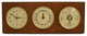 Brass Quartz Clock, Tide Clock and Barometer/Thermometer on Oak