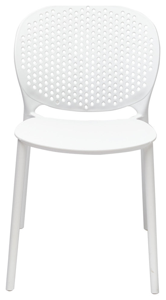 Midcentury Polypropylene Side Chair, Set of 4, White