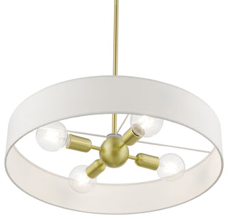 Venlo 4 Light Satin Brass With Shiny White Accents Medium Drum Pendant