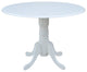 42" Round Dual Drop Leaf Pedestal Table, White