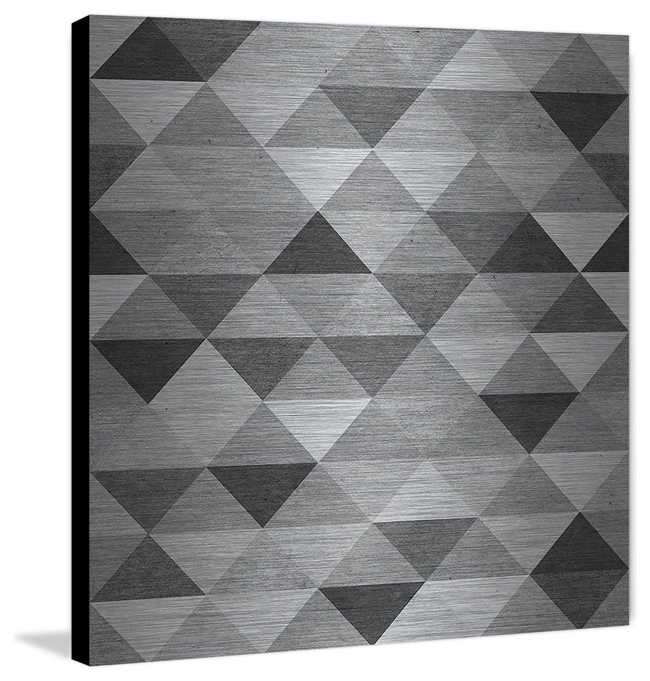 "Chromatic Triangles" Painting Print on Brushed Aluminum