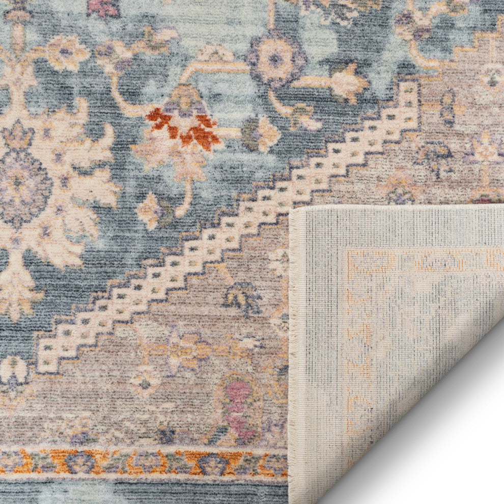 Tivoli Grote Global Vintage Medallion Blue 7'10"x9'10" Area Rug