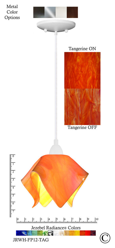 Jezebel Radiance Flame Small Pendant, Tangerine