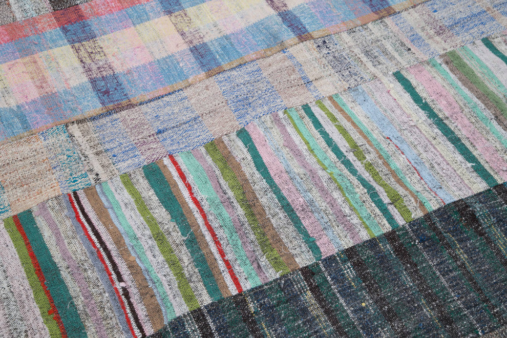 Rug N Carpet - Handmade Turkish 6' 9'' x 10' 0'' Rustic Patchwork Kilim Rug