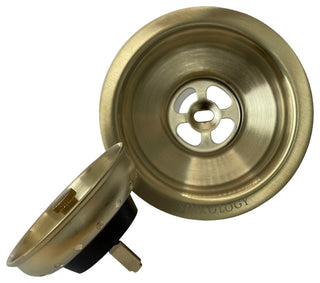 SinkSense Satin Gold 3.5" Basket Strainer Drain with Post Style Basket