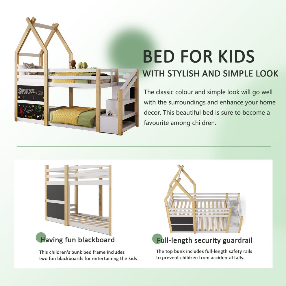 Gewnee Twin over Twin House Bunk Bed