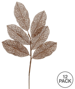 Vickerman L154228 22" Copper Glitter Magnolia Artificial Christmas Spray