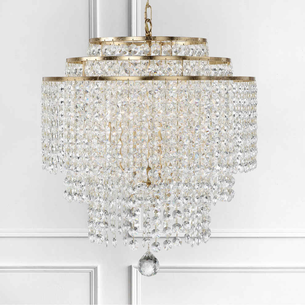 Gabrielle Six Light Chandelier in Antique Gold
