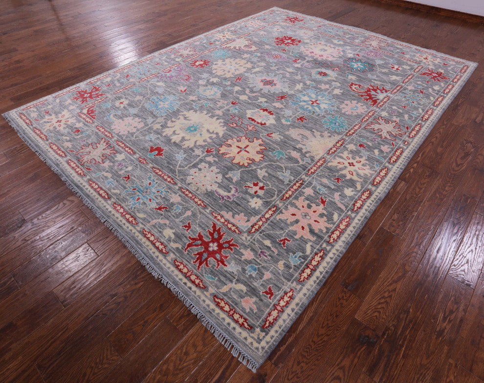 Handmade Turkish Oushak Wool Rug 9' 0" X 12' 2" - Q15705