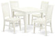 5 Pcsquare Kitchen Table And 4 Wood Kitchen Chairs In Linen White