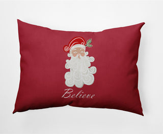 Believe in Santa Decorative Throw Pillow, Muted Red, 14"x20"