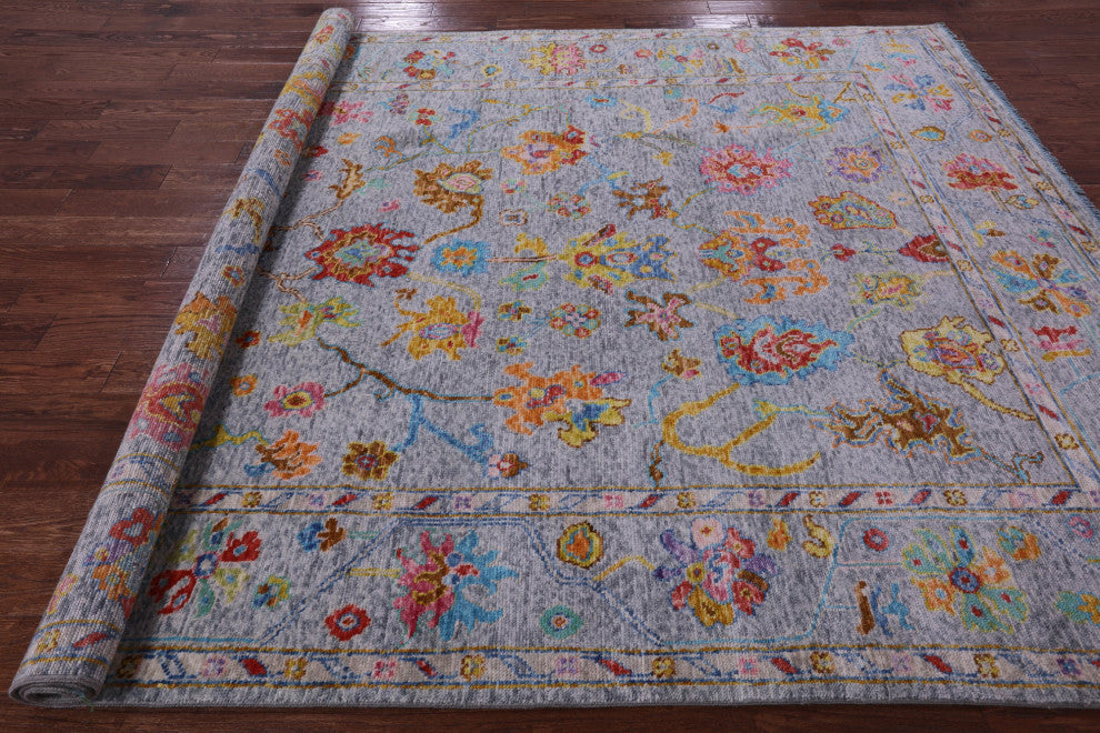 8' 0" X 9' 9" Turkish Oushak Hand-Knotted Wool Rug - Q14828