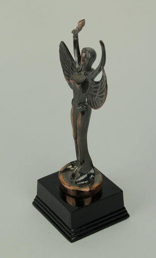 Polished Bronze Finish Abstract Angel Holding Torch Light Statue