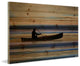 "Canoe on Calm Lake" Print on Natural Pine Wood, 36"x24"