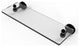 Sag Harbor 16" Glass Vanity Shelf with Beveled Edges, Matte Black