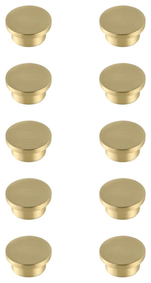 KB2009-GD-10PK Trovon 1.6" Oversize Round Knob, Set of 10, Brushed Gold