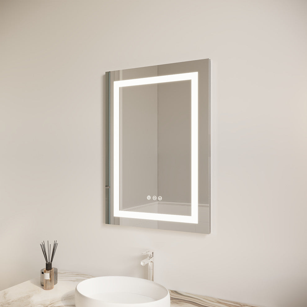20" Surface/Recessed Mount Aluminum Medicine Cabinet with Mirror and LED Lights