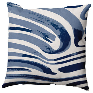 Dazzling Zebra Outdoor Pillow, Blue, 18"x18"