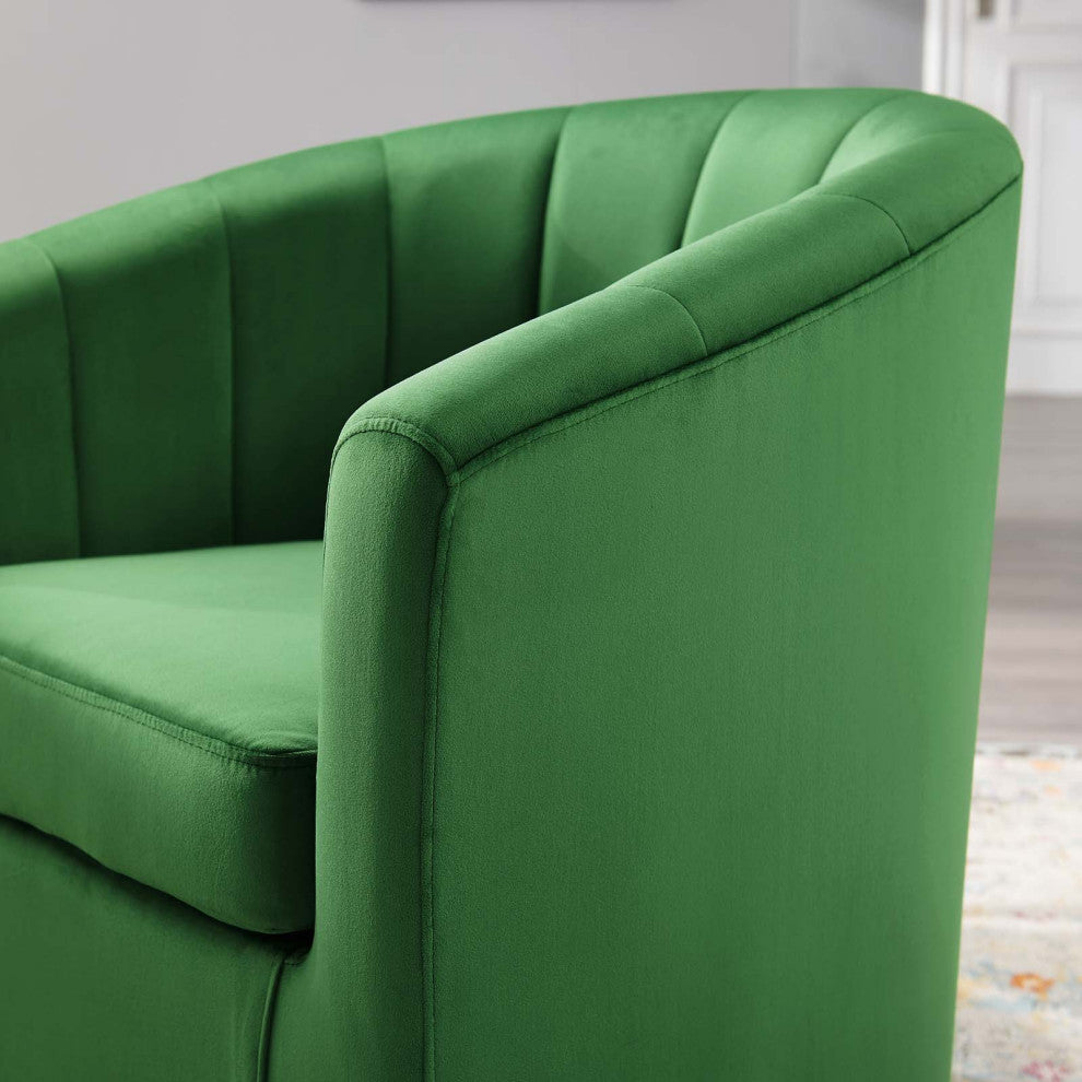 Armchair Accent Chair, Velvet, Green, Modern, Living Lounge Hotel Hospitality