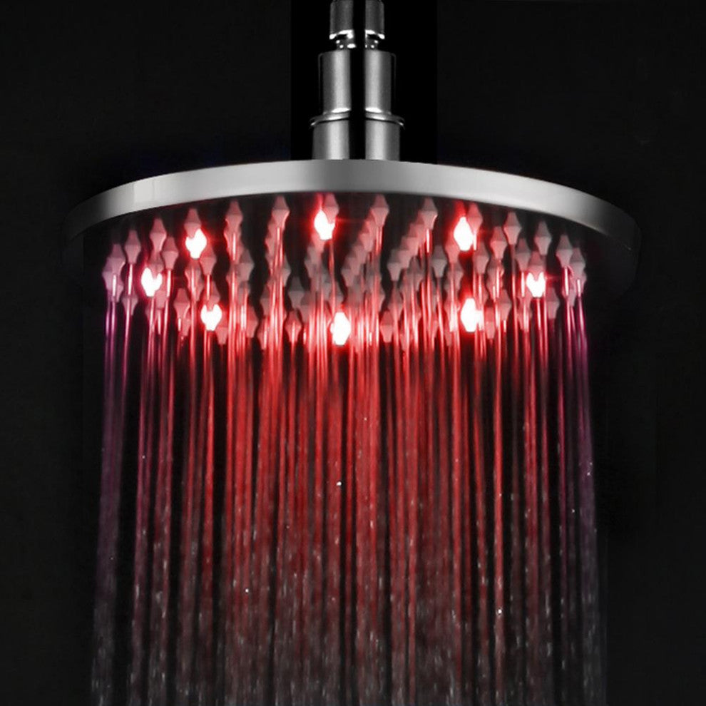 ALFI Brand LED8R-PC Polished Chrome 8" Round Multi Color LED Rain Shower Head