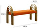 Mavis Velvet Bench, Art Deco Entryway Bench, Glam Luxe Gold Bed Bench, Cinnamon