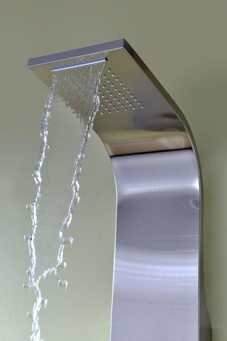 ANZZI Niagara 64 in. 2-Jetted Full Body Shower Panel in Brushed Steel