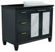 43" Single Vanity, Dark Gray Finish With Black Galaxy