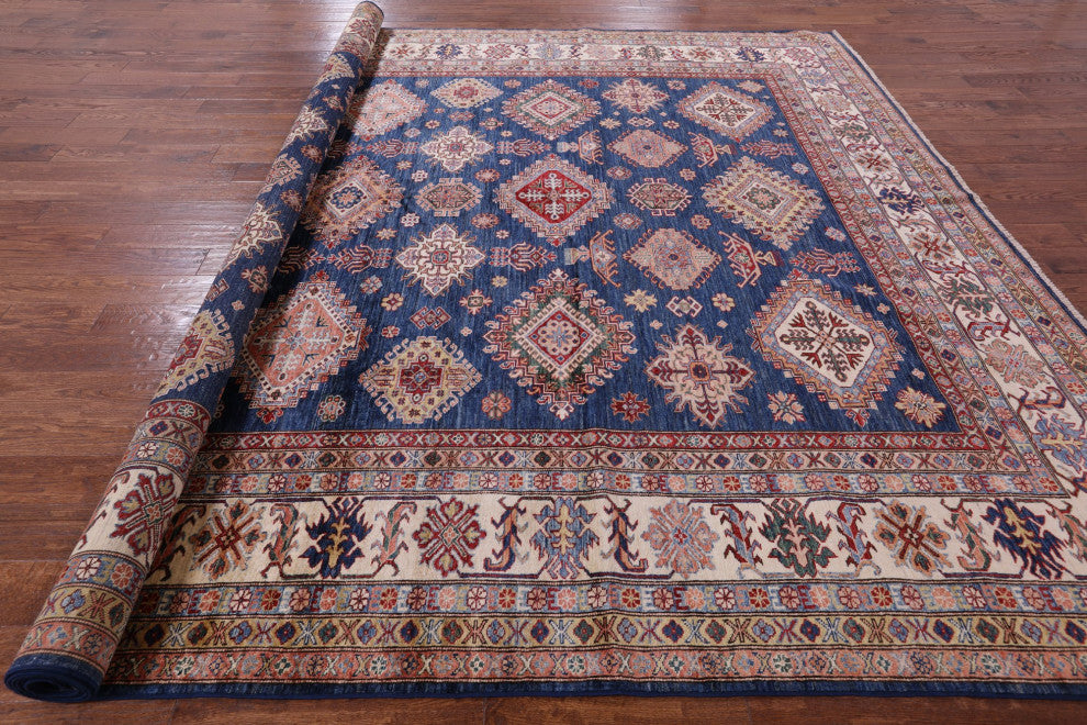 Hand Knotted Super Kazak Wool Rug 10' 1" X 13' 1" Q5215