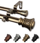Verena 13/16" Double Curtain Rod Antique Brass