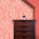 Antique Damask Wallcovering, Coral, Roll, Peel and Stick