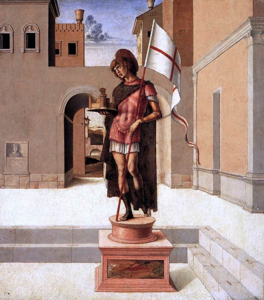 Giovanni Bellini Pesaro Altarpiece (predella), 20"x25" Gallery Wrapped Canvas