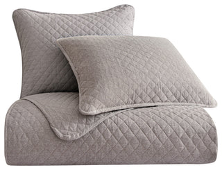 Anna Diamond Quilted Coverlet Set, 3 Piece, Taupe, King