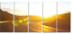 Yellow Road under Sunset, Oversized Landscape Canvas Art, 60"x28", 5 Panels