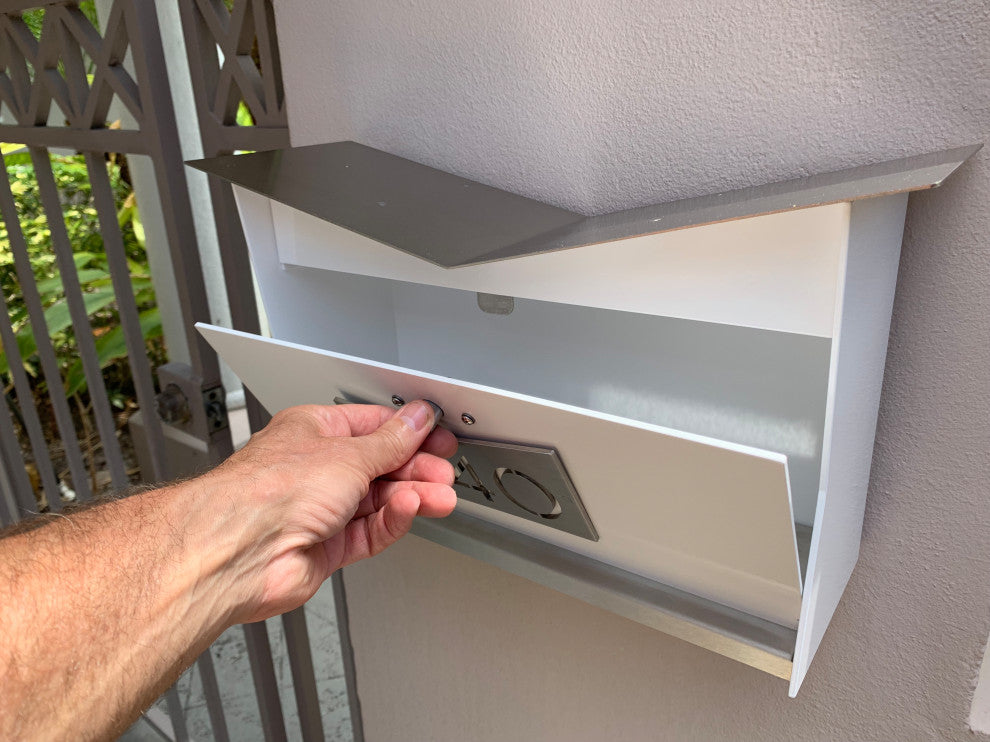 ButterFly Box: Contemporary, Modern, Wall-Mounted Mailbox in Black and Orange