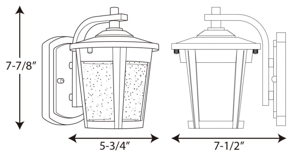 Progress Lighting 1-9W LED Outdoor Wall Lantern, Black