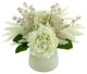 Hydrangea Floral Arrangement in a Glass Vase with Pampas and Seeded Eucalyptus