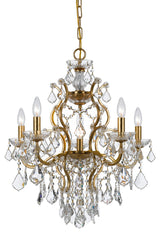 Filmore 6 Light Crystal Gold Chandelier