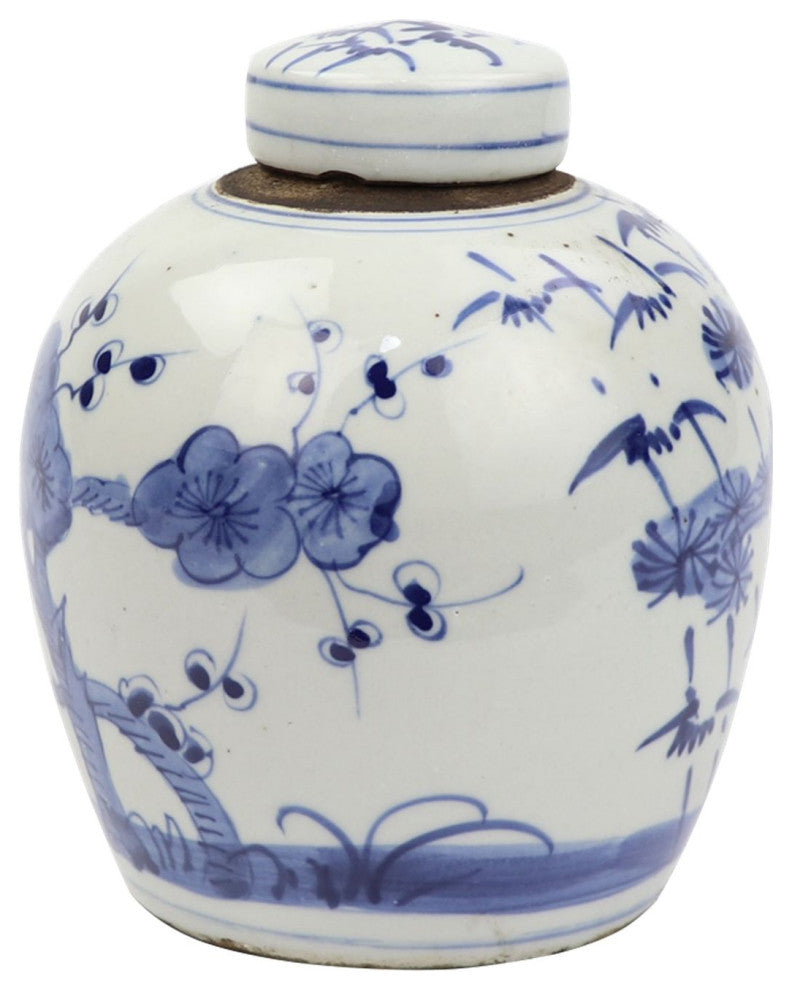 Blue & White Tiny Lid Mini Jar Plum & Pine