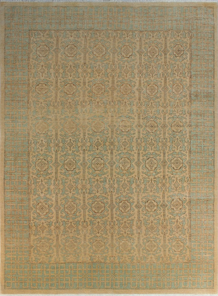 Yousafi Fine Chobi Cynthia Beige and Brown Rug, 8''11x11''9
