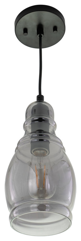 Millie 11.75"H Mini Pendant Matte Black with Smoke Glass