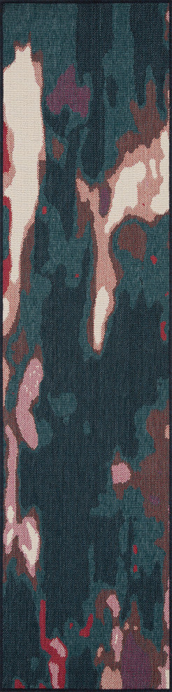 Pianta Teal 1'11" x 3'7" Rectangle Throw Rug