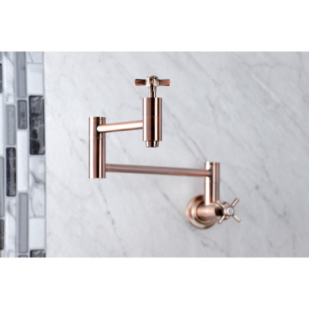 KS810ZXAC Millennium Wall Mount Pot Filler Kitchen Faucet, Antique Copper