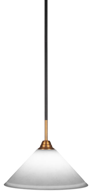 Paramount 1-Light Mini Pendant, Matte Black & Brass, 12" White Muslin Glass