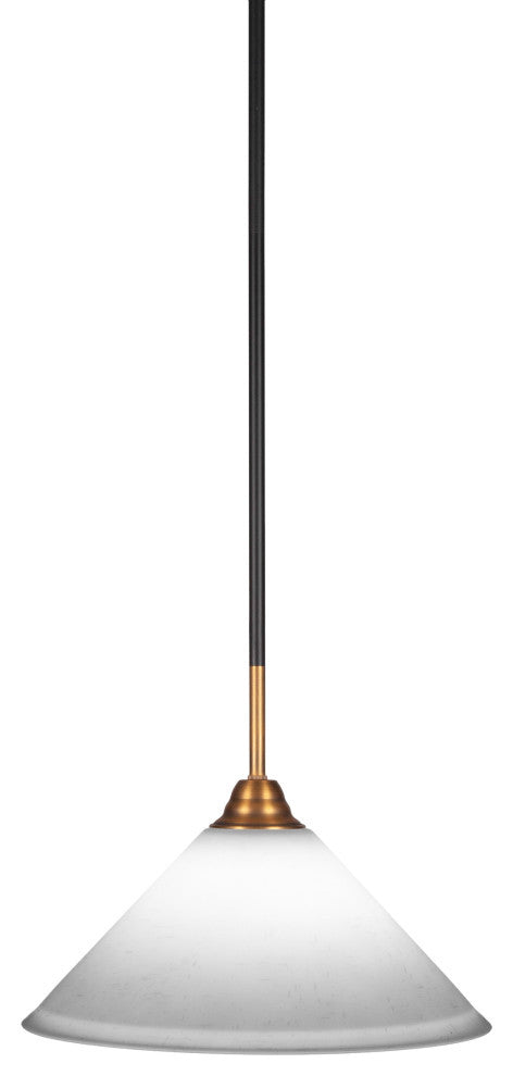 Paramount 1-Light Mini Pendant, Matte Black & Brass, 12" White Muslin Glass